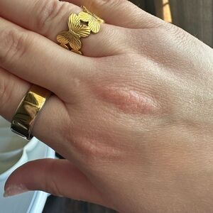 Gold Butterfly Ring WATER PROOF